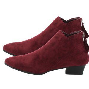 Seven7 Wine Kelsey Booties Shoe Anti Slip Foam Footbed Pointed Toe - Size 7